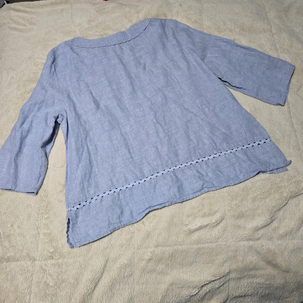 Ruby Rd Linen Tunic Top Blouse XL - Picture 2 of 11